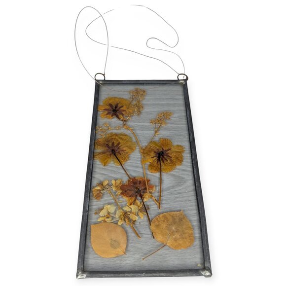 Pressed Floral Leaded Glass Frame Decor 8" x 4" x 1.4" - Picture 2 of 14